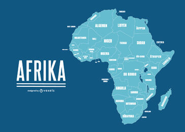 Geografische Karte von Afrika mit Ländernamen