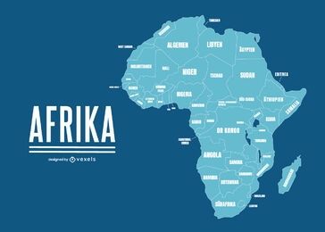 Mapa geográfico de África con nombres de países