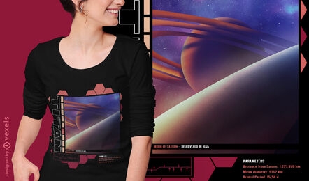 Titan lua de Saturno design de camiseta psd