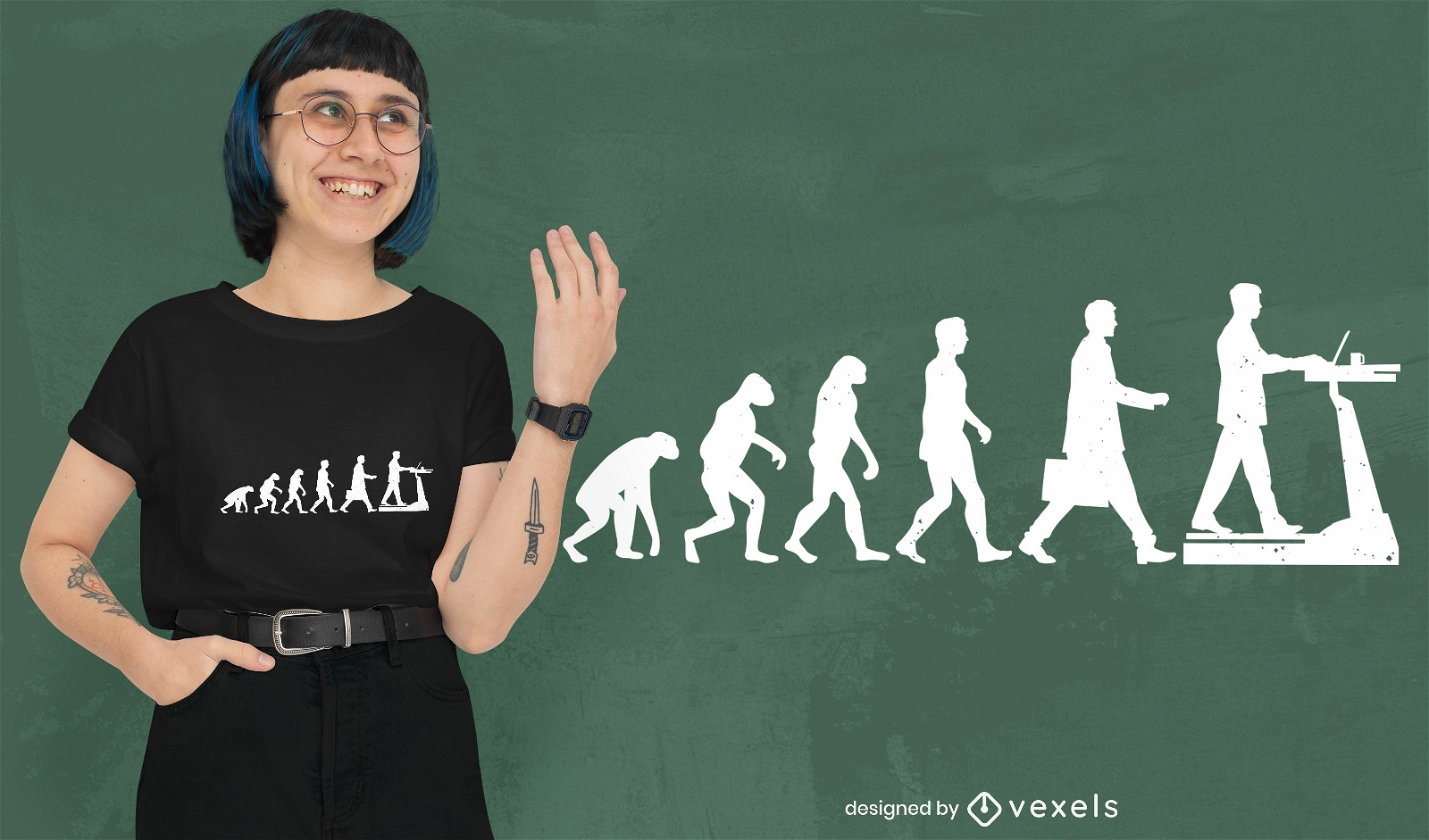 Design de camiseta de evolução executiva