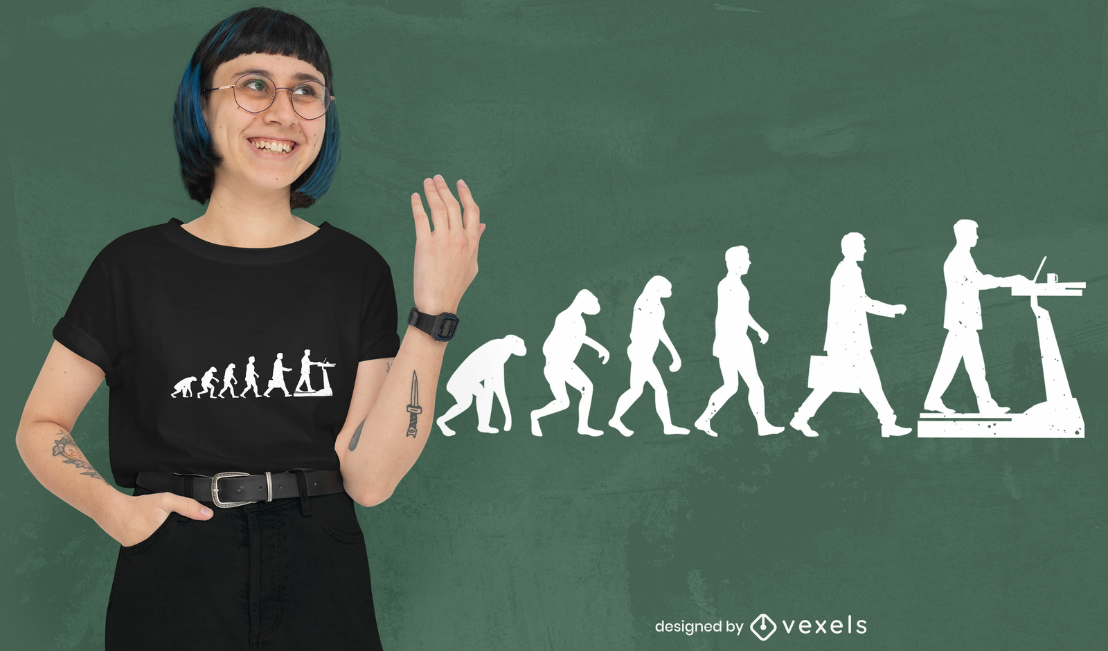 Diseño de camiseta de evolución ejecutiva.