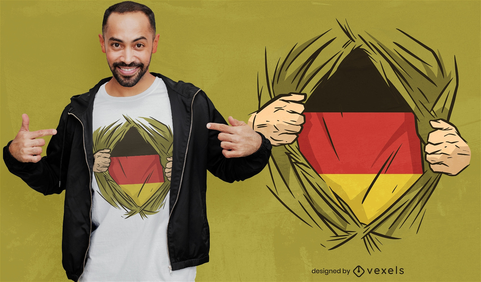 Deutschland Flagge Held T-Shirt Design