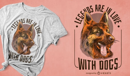 Happy German shepherd dog t-shirt design