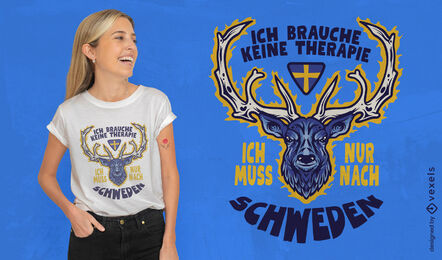 Schwedenhirsch zitiert T-Shirt-Design