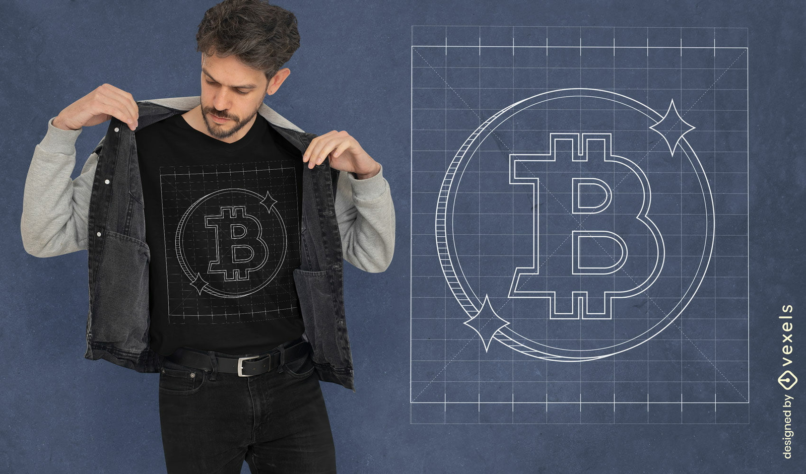 Diseño de camiseta con diseño de logotipo de criptomoneda