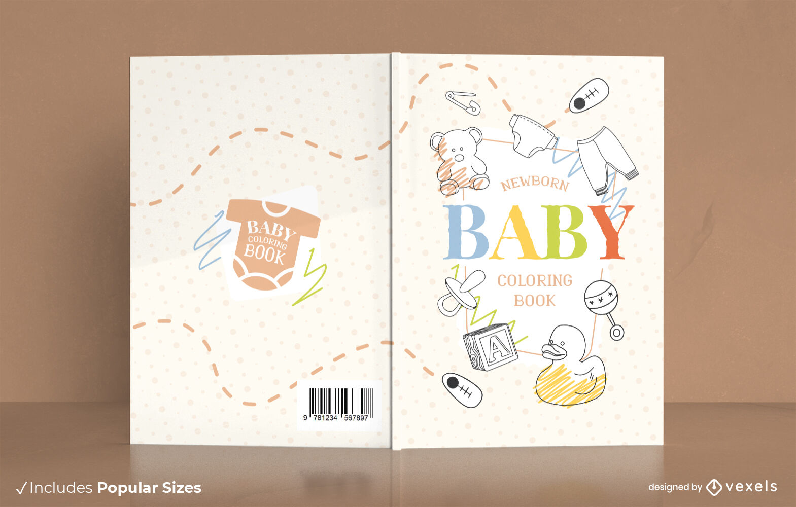 Baby Elements Cute Book Cover Design Vector Download