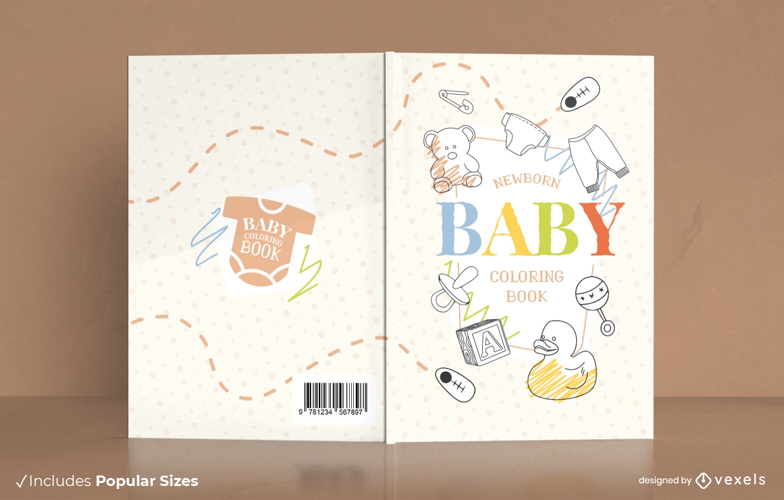 Design de capa de livro fofo de elementos de beb?