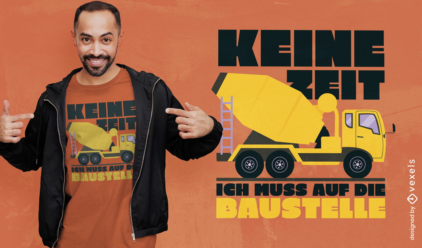 T-Shirt-Design für Baufahrzeuge