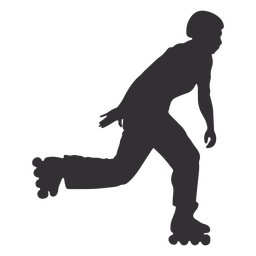 Junge Silhouette mit Rollschuhen PNG-Design