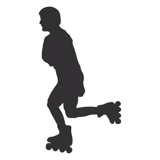 Boy silhouette roller skates PNG Design