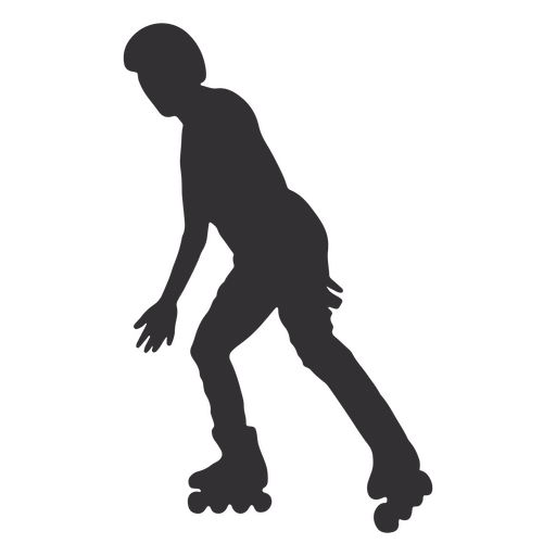 Boy silhouette skating roller PNG Design