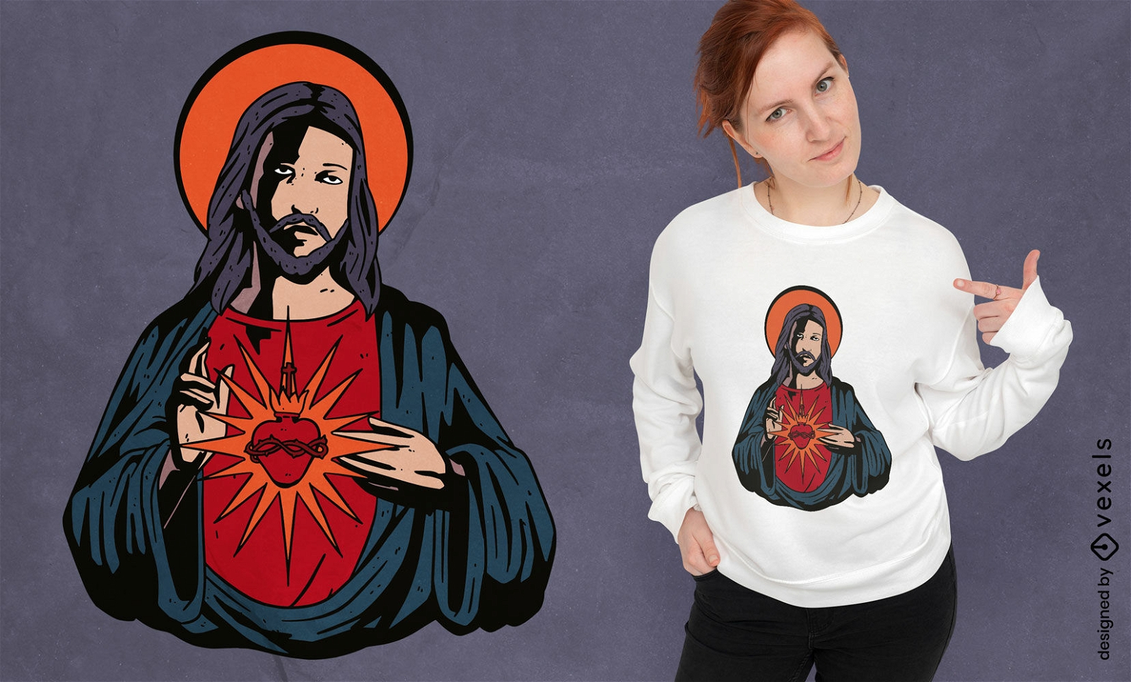Design de camiseta de ilustração de Jesus Cristo