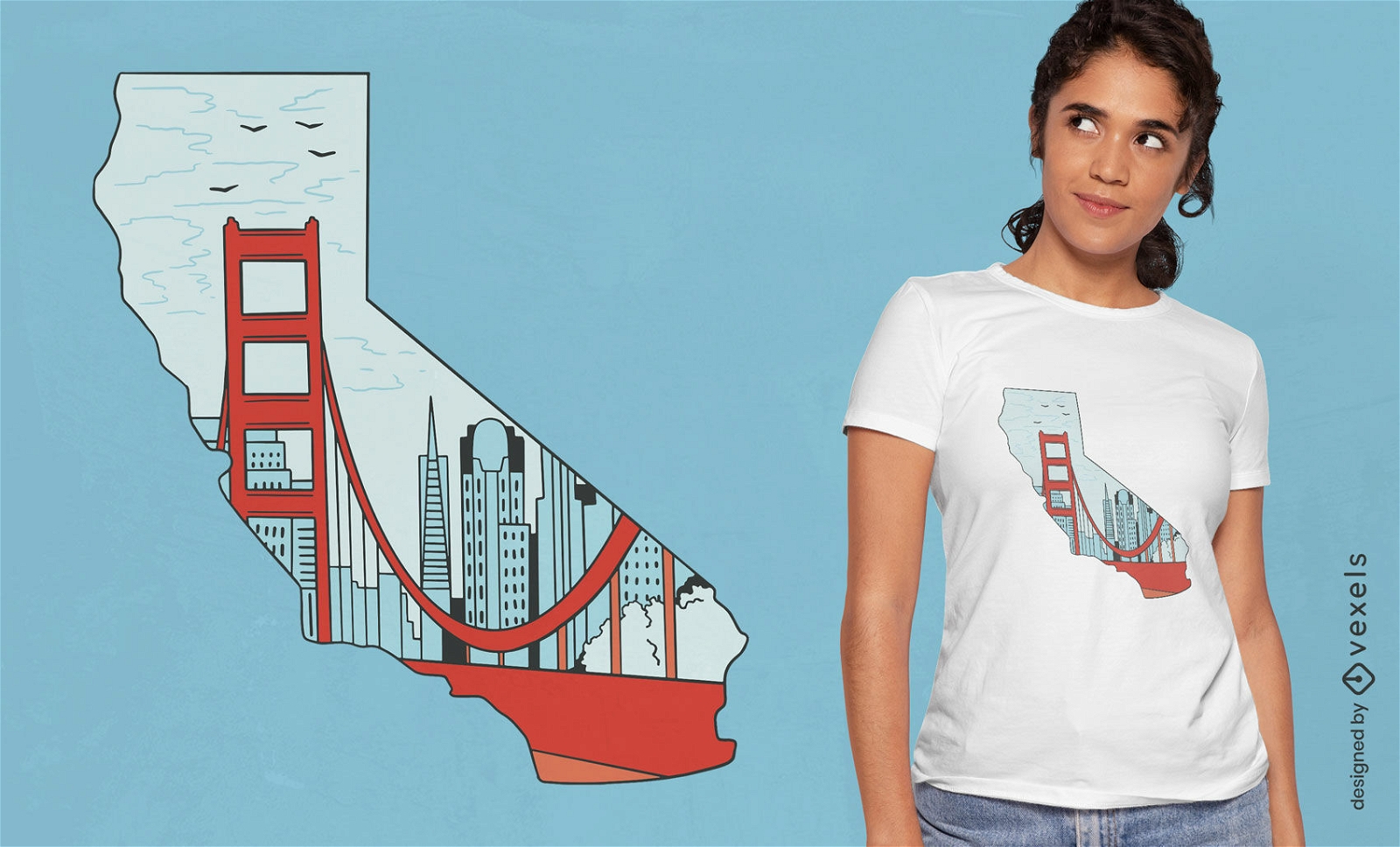 California State Karte T-Shirt-Design