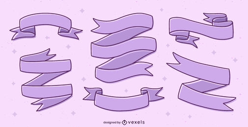 Conjunto de decoración de cintas lilas