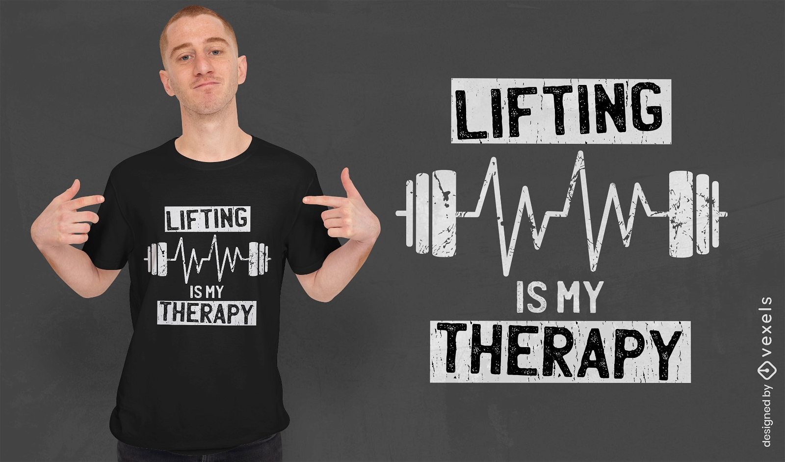 Dise?o de camiseta de terapia de levantamiento de pesas.