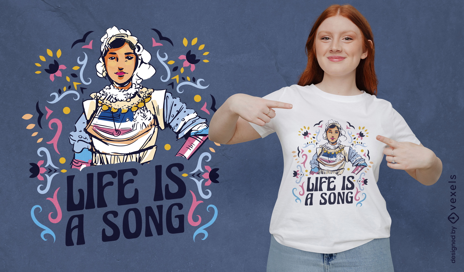 A vida é um design de camiseta de mulher de música