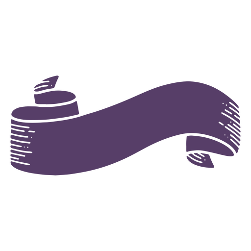 Cut out ribbon purple PNG Design