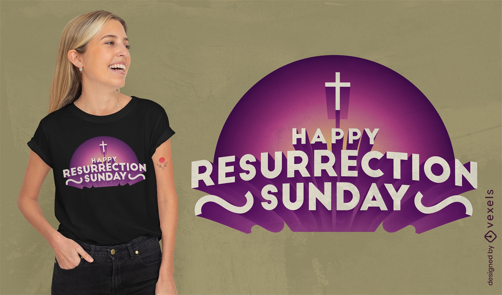 Design de camiseta de citação do dia da ressurreição