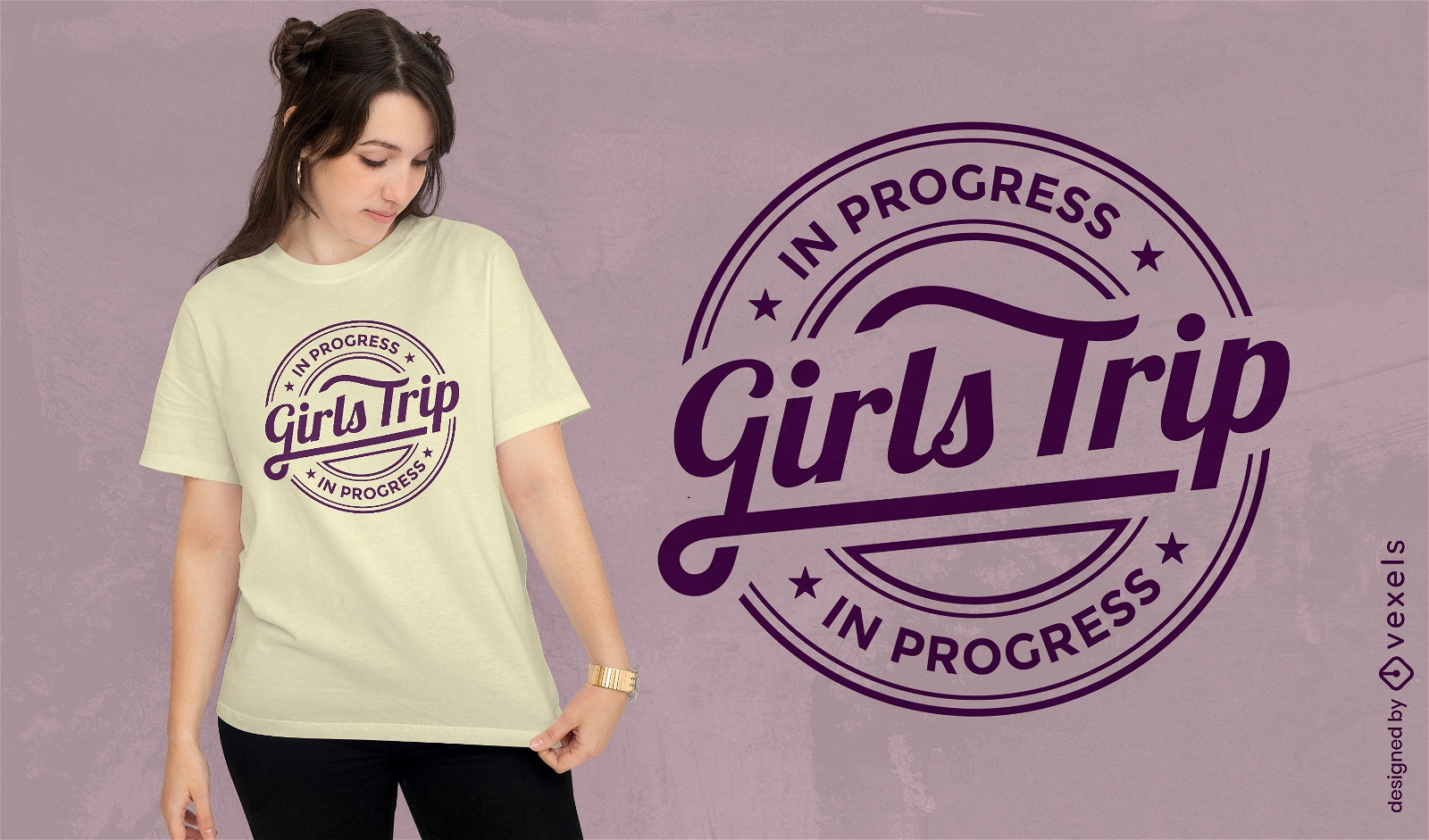 Design de camiseta com citação de viagem para meninas