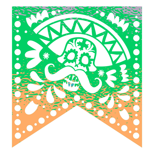 Cinco de Mayo Schädel Sombrero Papel Picado PNG-Design