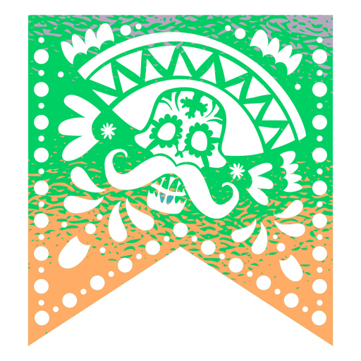 Cinco de mayo mexican skull papel picado PNG Design
