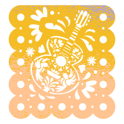 Cinco de maio guitarra mexicana papel picado Desenho PNG
