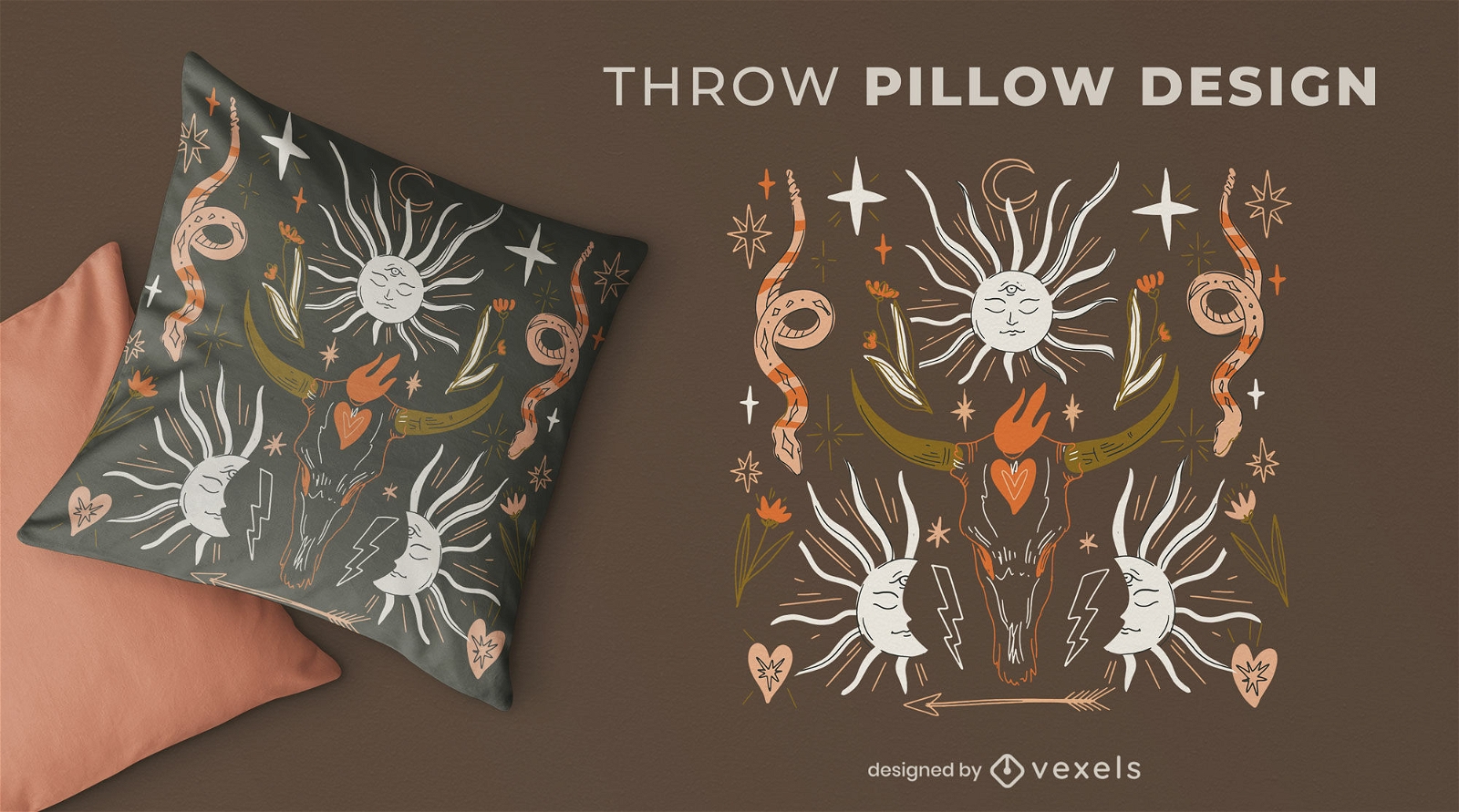 Mexican boho throw pillow design