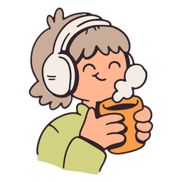 Ícone fofo de personagem de café de auto-estima Desenho PNG