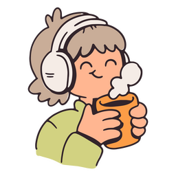 Self esteem coffee character cute icon PNG Design