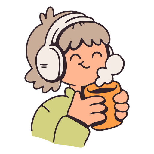 Ícone fofo de personagem de café de auto-estima Desenho PNG