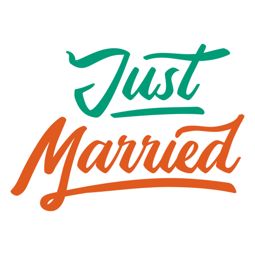 Gerade verheiratetes Hochzeitszitatgefühl PNG-Design