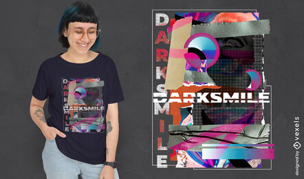 Torn paper collage PSD t-shirt design