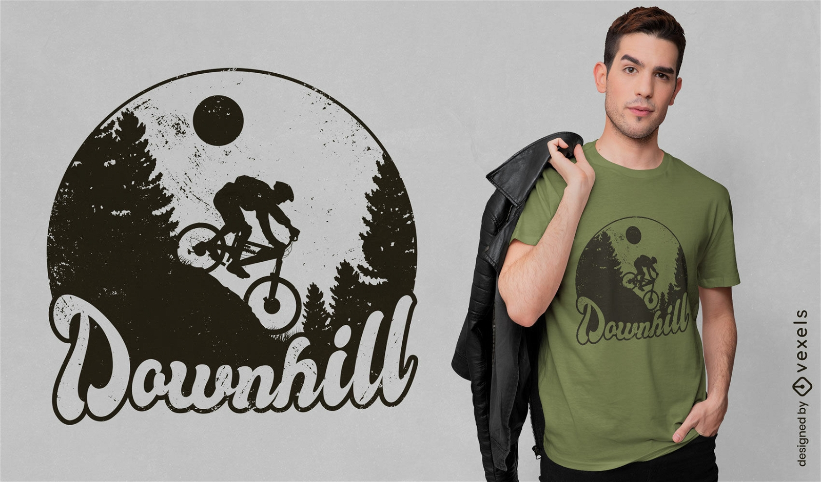 Mountain biking downhill t-shirt design