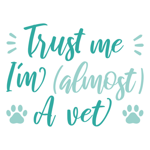 Soy casi una cita de ocupación veterinaria. Diseño PNG