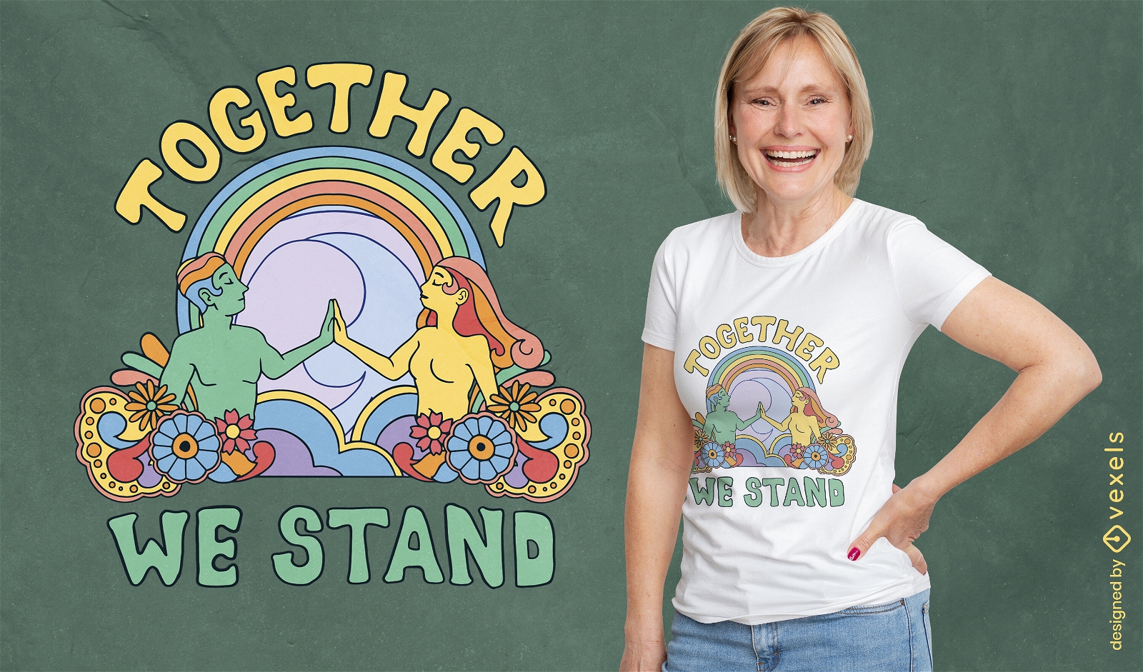 Stand together paz diseño de camiseta