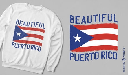 Design de camiseta com a bandeira do país de Porto Rico
