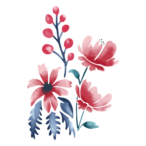 Nature flower watercolor plant