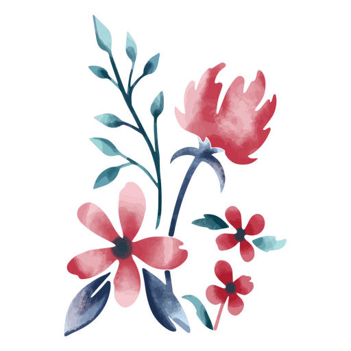 Natureza bela planta aquarela de flores Desenho PNG