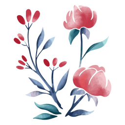 Nature plant watercolor flower PNG Design Transparent PNG