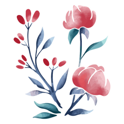 Naturpflanze Aquarellblume PNG-Design