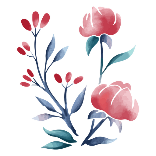 Flor em aquarela de planta de natureza Desenho PNG