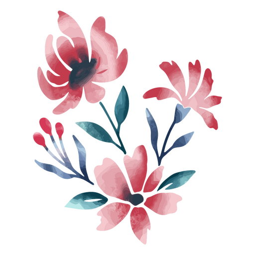 Planta flor em aquarela Desenho PNG