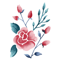 Planta acuarela flor naturaleza Diseño PNG
