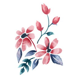 Planta de flor de naturaleza acuarela Diseño PNG