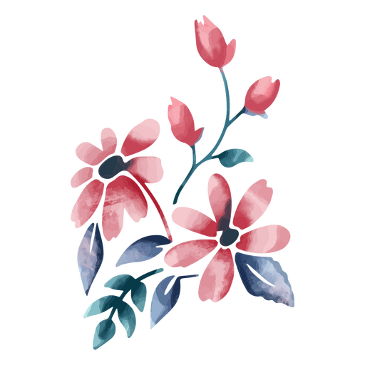 Watercolor nature flower plant