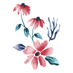 Planta de natureza de flores em aquarela Desenho PNG