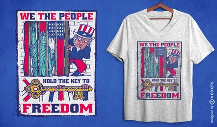 Estátua da liberdade em design de camiseta de prisão