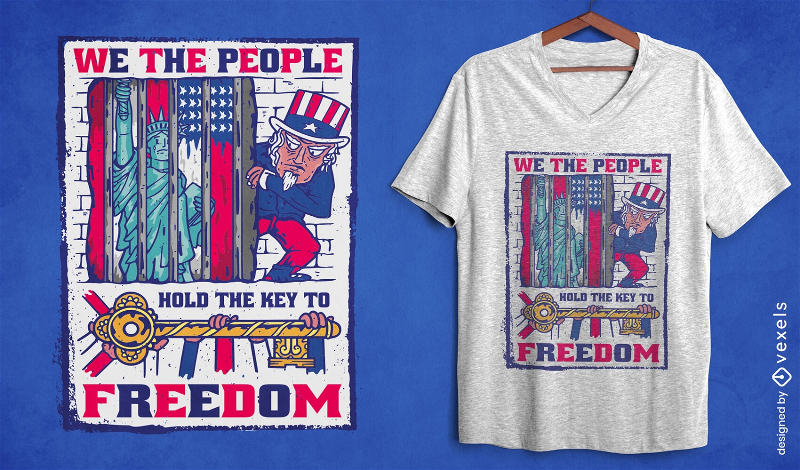 Liberty statue in jail t-shirt design