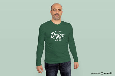 Adult man posing in sweatshirt mockup