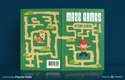 Jungle maze puzzle book cover design
